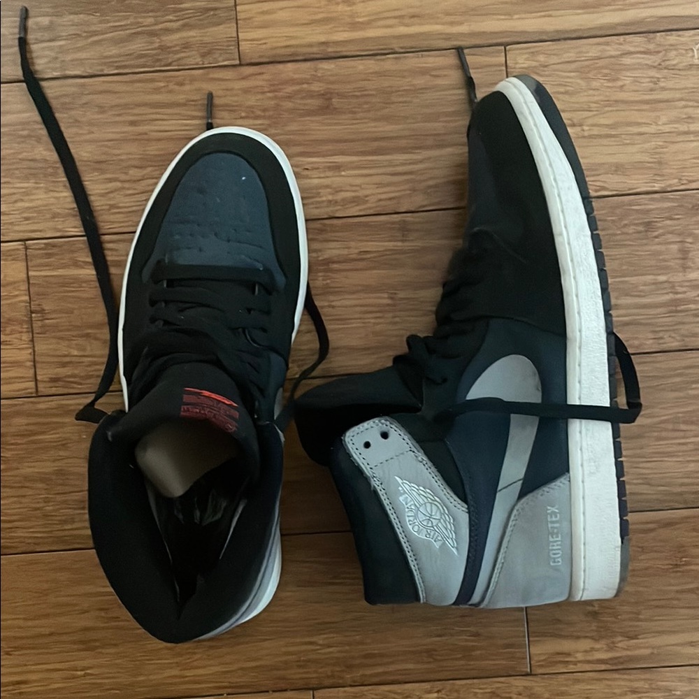 Nike Black and Gray High-Top Sneakers with Classic Design